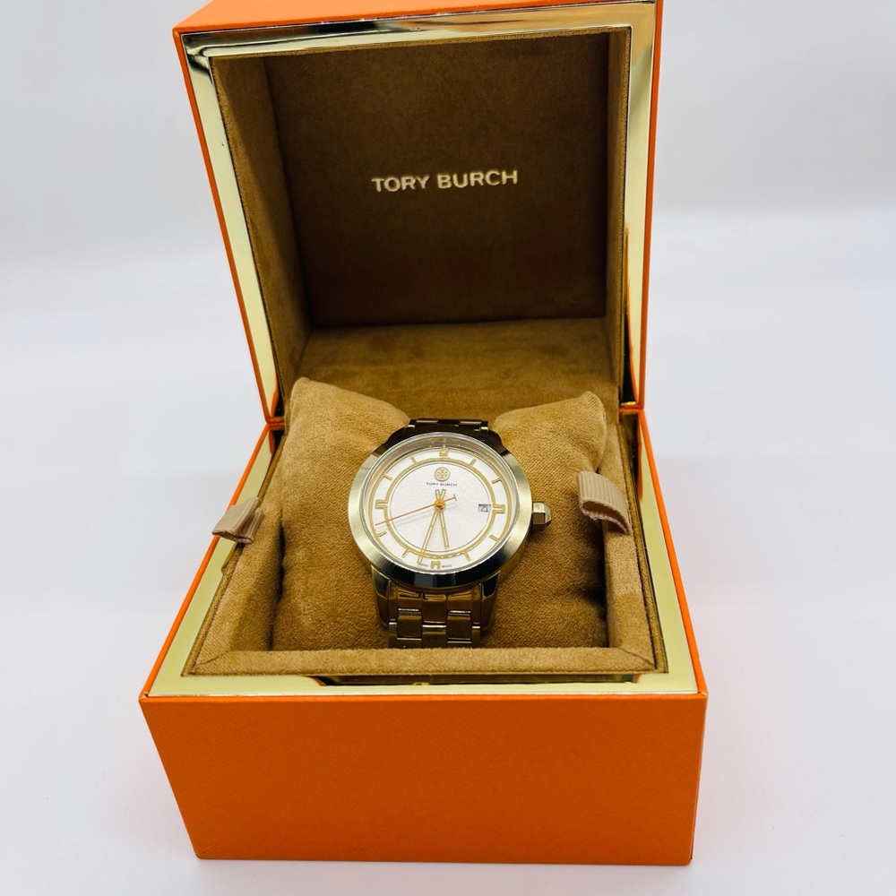 Tory Burch Gold Tone Watch With Extra Links- TRB1003